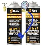INfloo Quick A/C 2× R134a 3-in-1 Kältemittel + Öl + Dichtmittel + Füllschlauch mit...