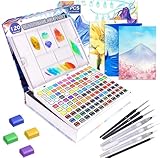 120 Professionelles Aquarellfarben Set,Einschließlich 12 Fluoreszierende...