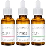 PraNaturals Skin Perfector Gesichtsserum Kit 3x30ml – Hyaluronsäure, Retinol & Vitamin...