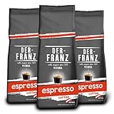Der-Franz Espresso Kaffee, Intensität 5/5, Arabica und Robusta, ganze Bohne, 3...