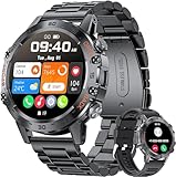 LIGE Smartwatch Herren mit Metallband, 1,39 Zoll Militär Smart Watch mit Herzfrequenz,...