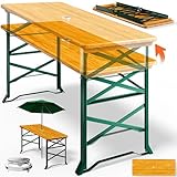 Deuba® Bierzelttisch Höhenverstellbar Klappbar Hoch Outdoor Breit Holz XXL Buffettisch...
