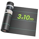 OUNUO 3mx10m Unkrautvlies Gartenvlies 90g/m², Unkrautgewebe gegen Unkraut...