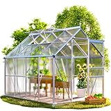 GARDEBRUK® Gewächshaus Aluminium 4,8m² mit Fundament 250x190cm inkl. 2 Dachfenster...