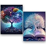Daisen Art 2 Pack Diamond Painting Kits-Trees Diamond Art Kits for Adults,DIY 5D...