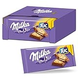 Milka Alpenmilch Schokolade & TUC Cracker 18 x 87g, Zartschmelzende Schokoladentafel mit...