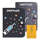 Impfpass Hülle aus Filz-Stoff Reisepasshülle - für Damen Herren Reisepass...