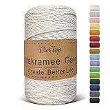 OurTop Premium Makramee Garn Natur, 3mm x 300m Macrame Cord Makramee Schnur...