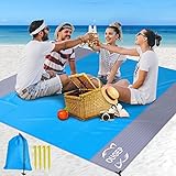 OUGEP Stranddecke Sandfrei, Picknickdecke Wasserdicht Überdimensioniert 230 x 200 cm...