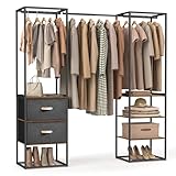 SONGMICS Kleiderständer, offener Kleiderschrank, Garderobenständer hochbelastbar, 1...