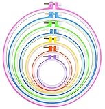 7 Stück Farbiger Stickrahmen 8cm bis 25cm Kreis Kreuzstich Hoop Ring, Nähen und...