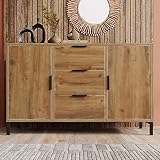 Merax Sideboard Kommode mit 2 Türen und 3 Schubladen 120 cm, Buffetschrank mit...
