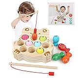 LinStyle Kinder Holzspielzeug Angelspiel, Spielzeug ab 2 Jahre, Montessori...
