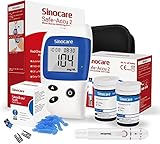 sinocare Safe Accu2 Blutzuckermessgerät, Zuckermessgerät mit Blutzuckerteststreifen 50,...