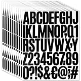 12 Blätt Buchstaben Aufkleber,600 Stk Schwarz Klebebuchstaben Aufkleber,Buchstaben...