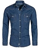 Rock Creek Herren Jeans Hemd Herrenhemd Denim Jeanshemd Vintage mit...