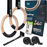 ZenOne Sports Premium Turnringe aus Holz, splitterfrei, Gymnastikringe mit...