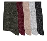 RIWTOM Socken aus Merinowolle, 5er-Pack, Wollsocken für Damen, Crew-Socken für Damen,...