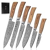 Wakoli EDIB Pro Premium 6er Damastmesser-Set mit 8-20 cm Klingen gefertigt aus...
