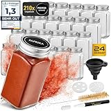 Cuccinara® Gewürzgläser Set [Eckig - 24 Stk. I 120ml - 10,5cm x 4,3cm] mit...