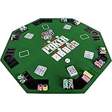 GAMES PLANET Faltbare Pokerauflage „Full House“ für bis zu 8 Spieler, achteckig,...