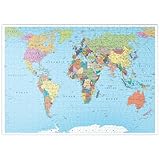 MyPuzzle Farbige Weltkarte - Grenzen, Länder, Straßen und Städte - Premium...