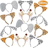 vamei 12stk. Tier Kostüm Haarreif mit Ohren Tierkopf Giraffe Cosplay Haarband...