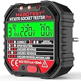 YOJOCK Steckdosentester mit RCD-Prüfung und LCD-Voltage-Display, 6 Arten von...