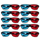 MILISTEN 10Pcs Aktive Shutter 3D Gläser Rot Blau 3D Stil Brille Einfache Design für...