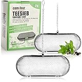 com-four® 2x Teesieb aus rostfreiem Edelstahl 304, spülmaschinengeeignet - Teeei für...