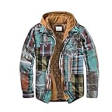 YAOTT Herren Karierter Hoodie Kapuzenpullover Hooded Thermohemd Flanellhemd...