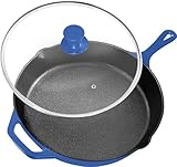Utopia Kitchen 30,5 cm vorgebrannte Gusseisenpfanne mit Deckel – Bratpfanne –...