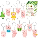 DPKOW 12 STK Glücksbringer Silvester Glücksschweinchen Neujahrsglücksbringer, Rosa...