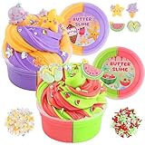 LAWOHO Butter Slime Set enthält 2X120ml zweifarbige Butter Schleim mit 6...