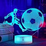 OkiyiD Fußball Geschenke für Jungen, Fußball 3D Illusion Lampe, Fußball...