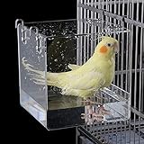 GURECOD hängende Vogelbadewanne Würfel Vogelbadewanne Badebox Schüssel Käfigzubehör...