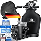 KESSER® Sandfilteranlage mit Pumpe & 1200g Filterbälle | Poolfilter 600W | Sandfilter...
