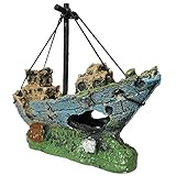 SLOME Aquarium Harz Boot Ornament - Aquarium Schiffbruch Dekorationen versunkene...