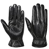 Acdyion Herren Winter Lederhandschuhe Warm Touch Screen Echtleder Handschuhe...