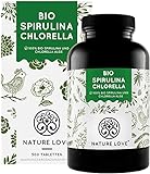NATURE LOVE® Bio Spirulina + Bio Chlorella mit 500 mg pro Pressling. 500 Tabletten....