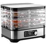 KLAMER Dörrautomat 400W, 24h-Timer und 35-70°C Temperaturregler, 5...