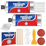 Glasfaserspachtel Weiß 100ml, Wasserdicht Fiberglas Harz, Reparaturspachtel Spachtelmasse...