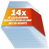 GARDEBRUK® 14x Doppelstegplatten 4mm Zuschneidbar 121x60,5cm Polycarbonat 10,3m²...