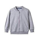 Kinder Sweatjacke Baumwolle Sweatshirt ohne Kapuze Jacke mit Reißverschluss...