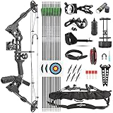 SHARROW Compoundbogenset 20-70 LBS Einstellbare Jagd Compound Bogen und Pfeil Set für...