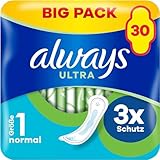Always Ultra Binden Damen Gr. 1, Normal (30 Damenbinden) Big Pack, dünn und super...