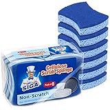 MR.SIGA Zellulose-Schwamm, Kratzefrei, Beidseitiger Spülschwamm für Küche, 12er-Pack