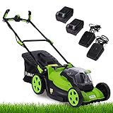 BRAST Akku Rasenmäher | 40V Li-Ion Akku-Power mit 4,0Ah | 40cm Schnittbreite | inkl. 2X...