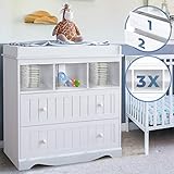 Infantastic® Wickelkommode - inkl. 2 großen Schubladen und 3 Fächer, TxBxH 50x93,5x88...