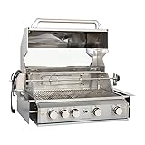 Mayer Barbecue ZUNDA Einbau-Gasgrill MGG-240 für Outdoorküchen, aus Edelstahl, 4...